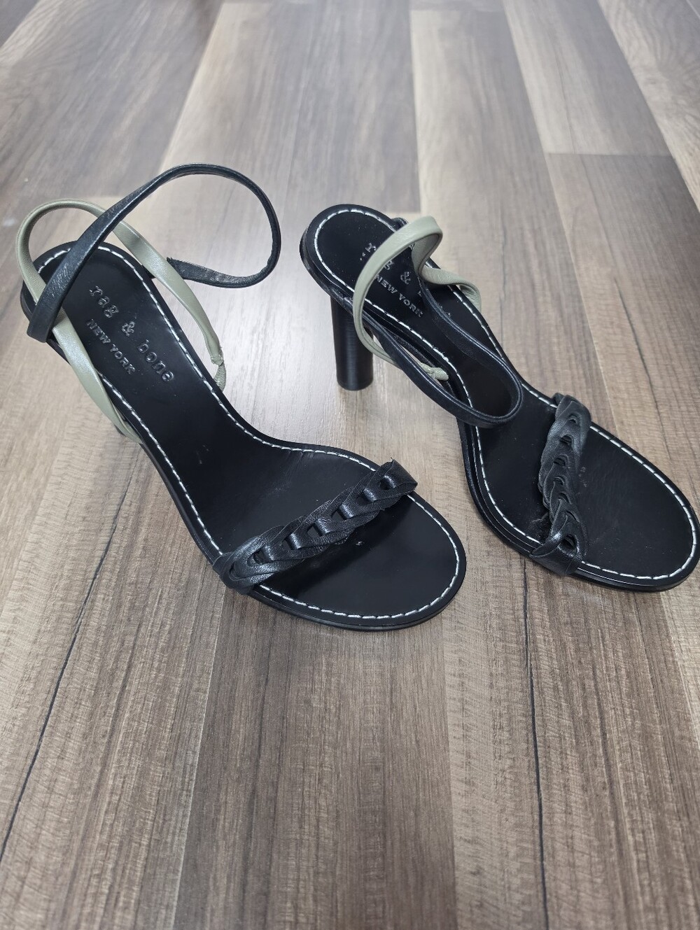 Rag & Bone Infinity Leather Strappy Woven Sandals Contemporary Designer. 36.5